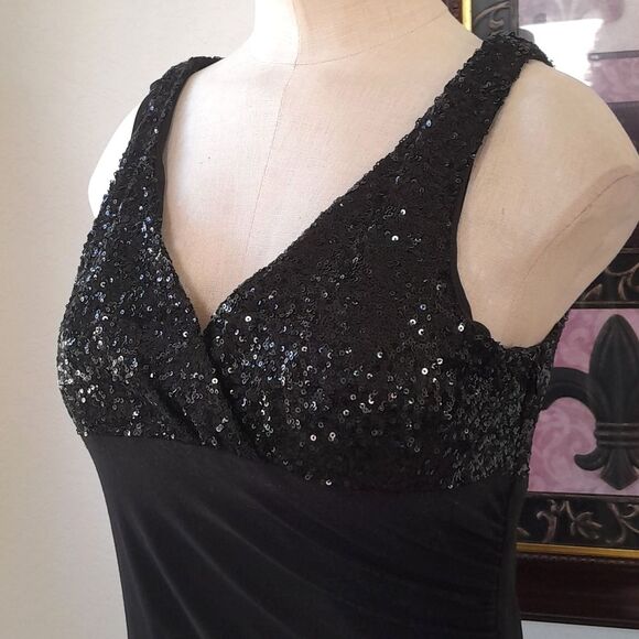 Jessica Howard Sequin wrap top Side Runch Dress - Picture 1 of 15